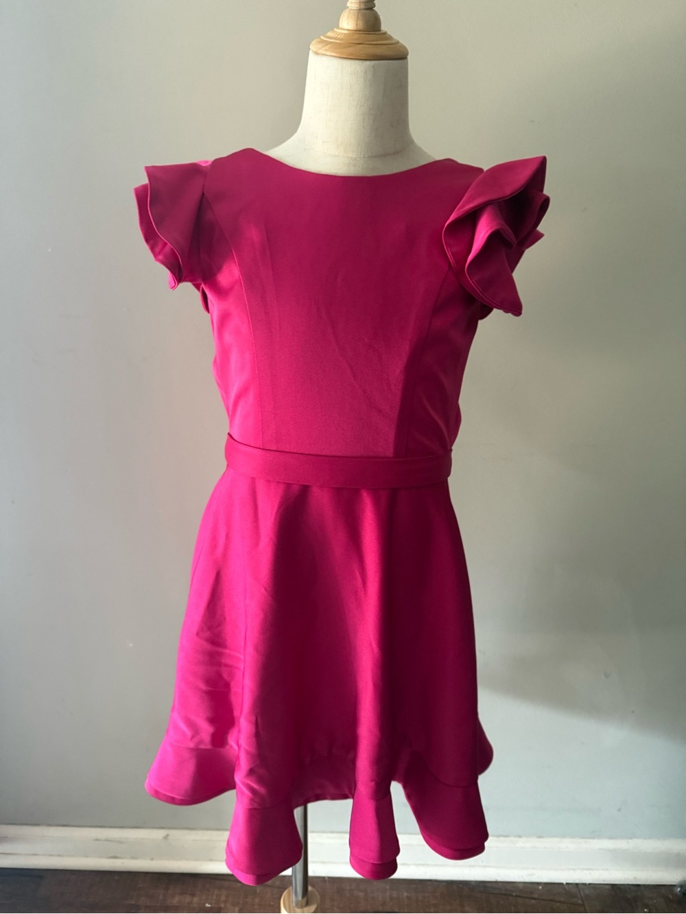 Girls Berry Ruffle Sleeve Pageant Dress